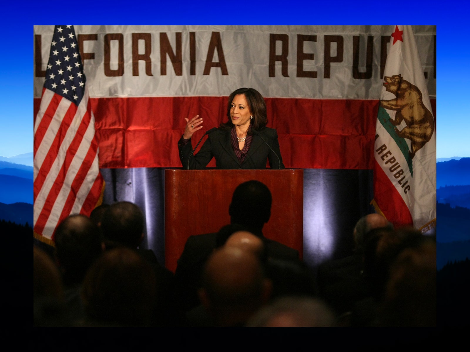 Kamala Harris Crowd Person Flag Adult People Podium Microphone Accessories and Jewelry