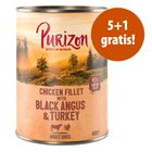 5 + 1 gratis! 6 x 400/800 g Purizon Nassfutter