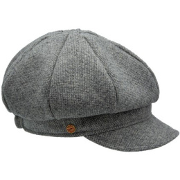 Grey Coco Tweed Newsboy Cap