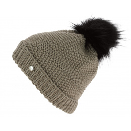 Bonnet Pompon Loretta Laine Beige - Eisbär