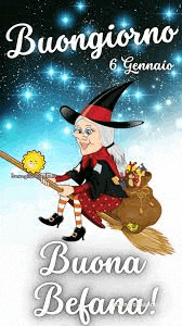 a witch is flying on a broom with a bag of gifts on it .