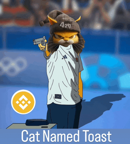 a cat named toast is holding a gun and wearing a hat that says 420