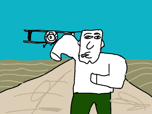 a drawing of a man with a euro sign on his face standing on a road