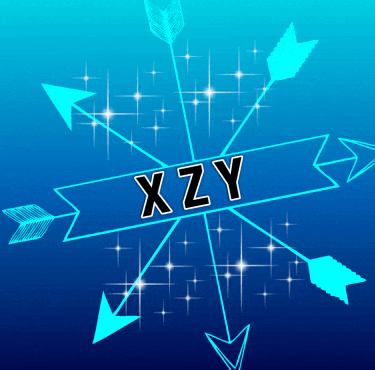 a blue background with arrows and the word xyz in the center