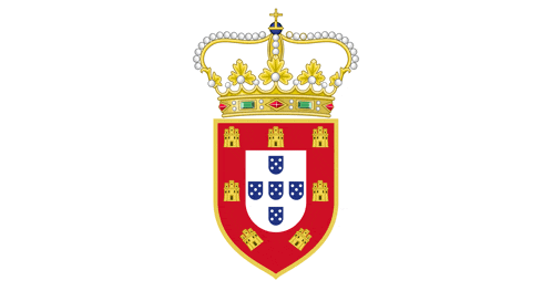 a coat of arms with a gold crown on top of it