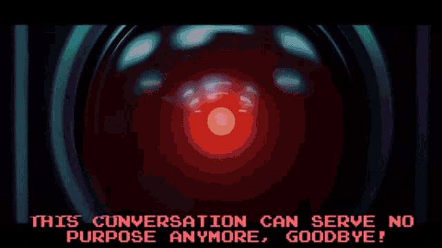 a computer screen with a red circle in the middle and the words " this conversation can n't serve everyone " below it