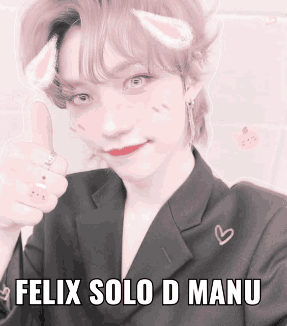 felix solo d manu is written on a pink background