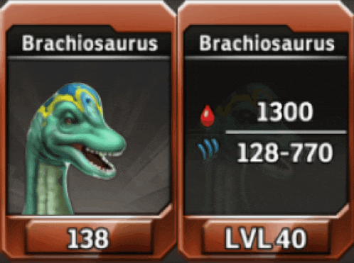 a brachiosaurus has a lvl of 40 in a video game