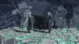 a giant spider is crawling on a brick floor in a dark cave .