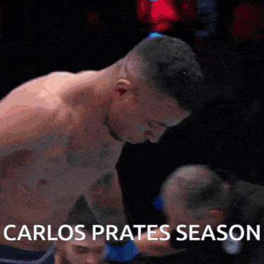 a blurred image of a man with the words " carlos prates season " below him