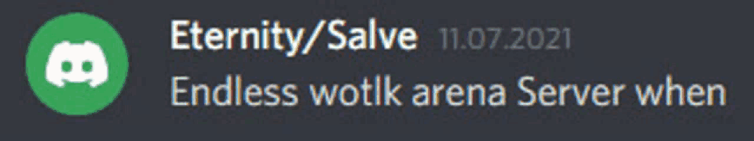 a discord icon with the words eternity salve endless wotik arena server when