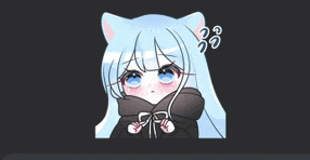 a sticker of a girl with cat ears and blue hair