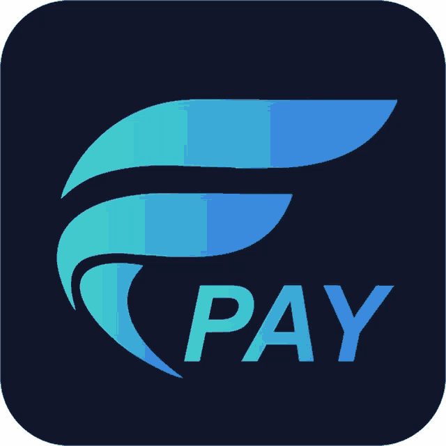 a logo for a company called pay with a blue and green wing