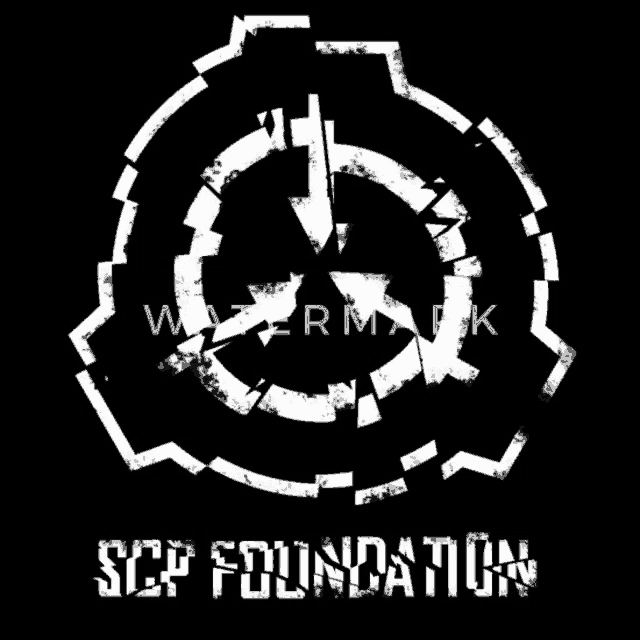 a logo for the scp foundation with a black background