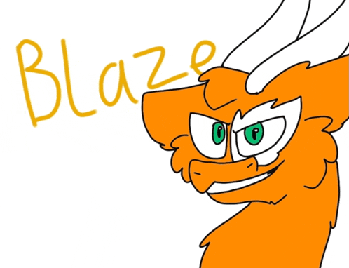 a cartoon drawing of a dragon with the word blaze written below it