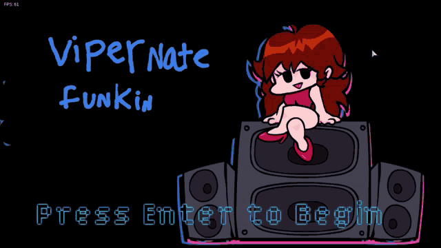 a video game called viper nate funkin shows a girl sitting on top of a speaker