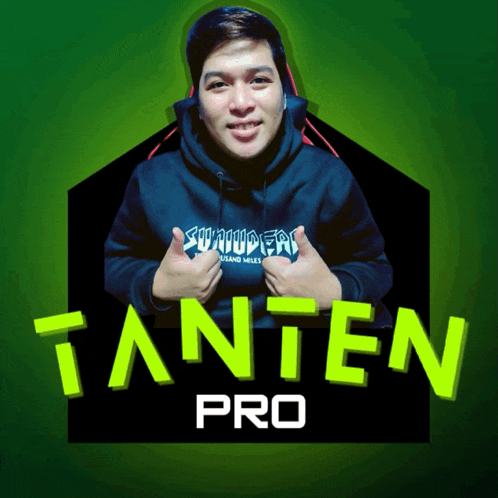 a man giving a thumbs up in front of a green background that says tante pro