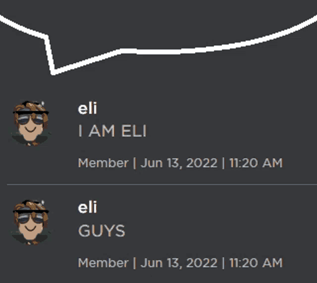 a screenshot of a chat between eli and eli guys