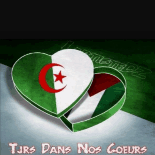 a picture of two hearts with the words tjrs dans nos coeurs