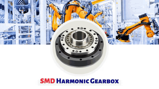 an advertisement for smd harmonic gearbox with a picture of a gearbox