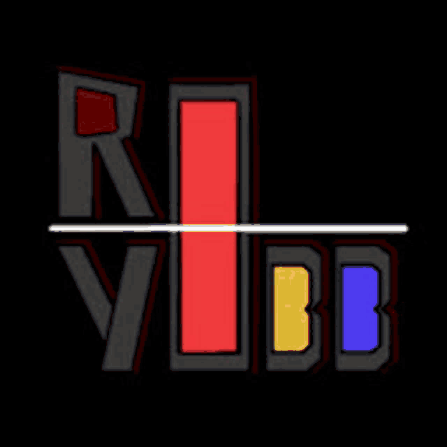 a black background with a red yellow and blue r and y logo