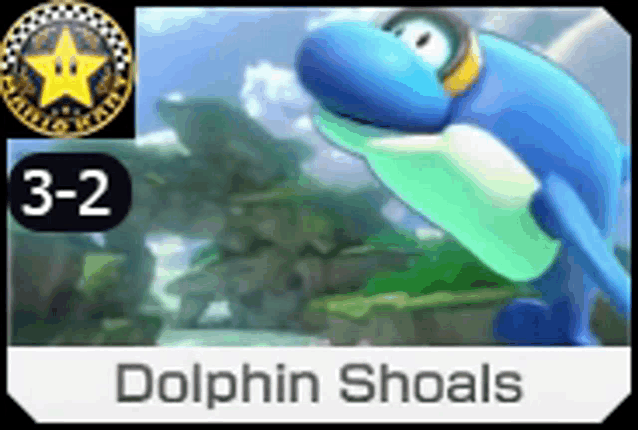 a picture of a dolphin in a video game with the number 3-2