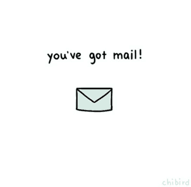 a drawing of an envelope with the words `` you 've got mail '' written on it .