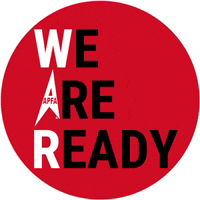 a red circle with the words we are ready written on it