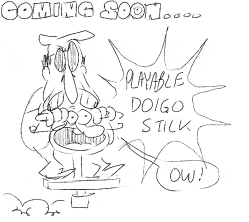 a black and white drawing of a cartoon character that says coming soon