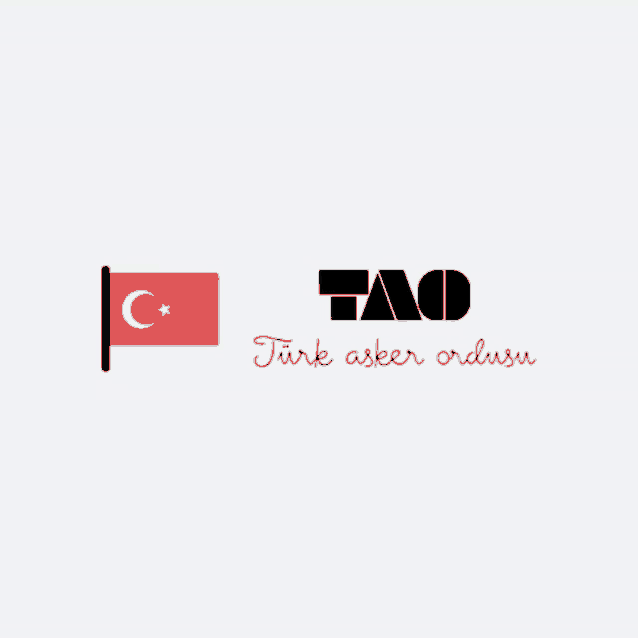 a logo for tao turk asker ordusu with a red flag