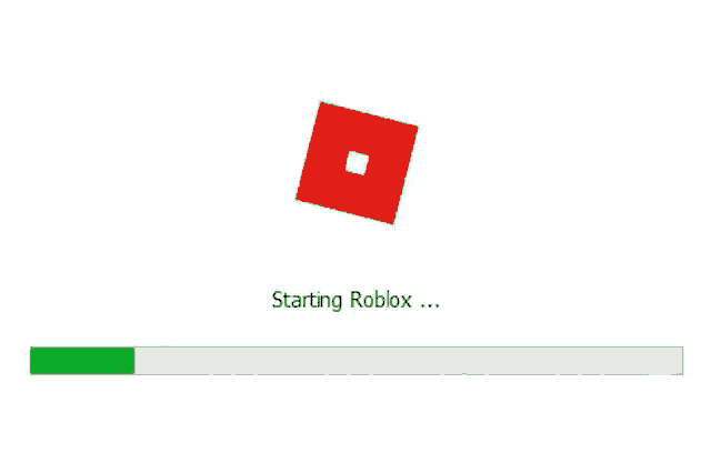 a loading bar with a red square and the words `` starting roblox '' on it .