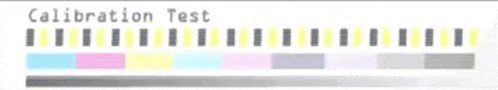 a picture of a calibration test with a row of different colors .