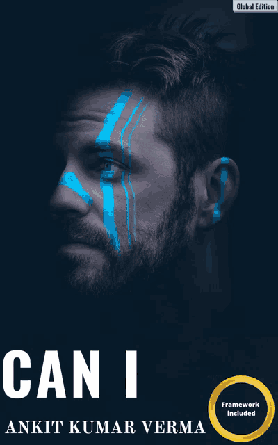 a book called can i by ankit kumar verma features a man with blue paint on his face