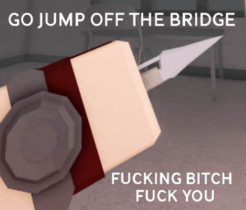 a screenshot of a video game says go jump off the bridge