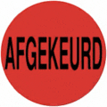 a red circle with the word afgekeurd written in black