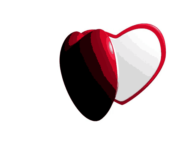 a red and white heart with a red outline