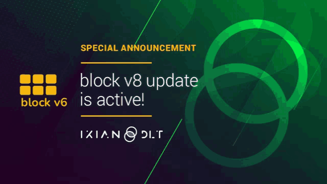 special announcement block v8 update is active written on a green background