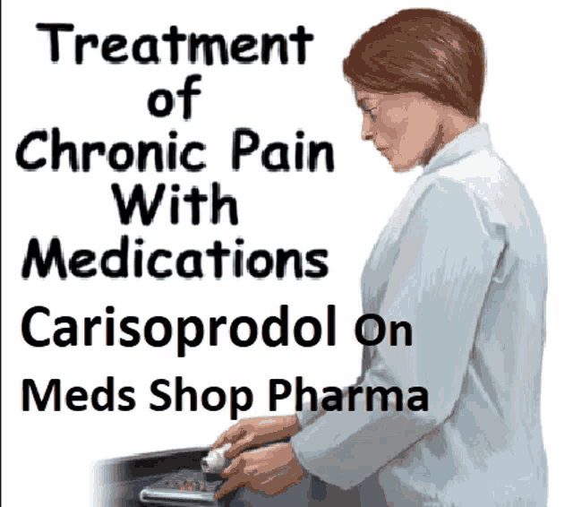 a poster that says treatment of chronic pain with medications on carisoprodol on meds shop pharma