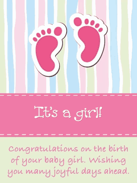 a congratulations on the birth of your baby girl card