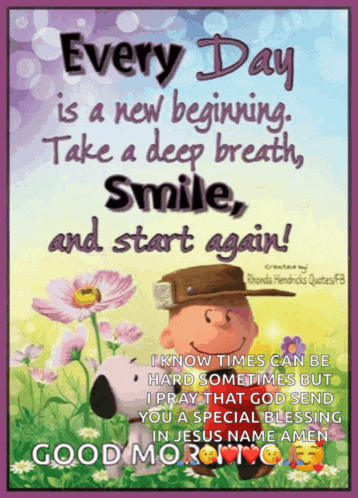 a poster with snoopy and the words every day is a new beginning