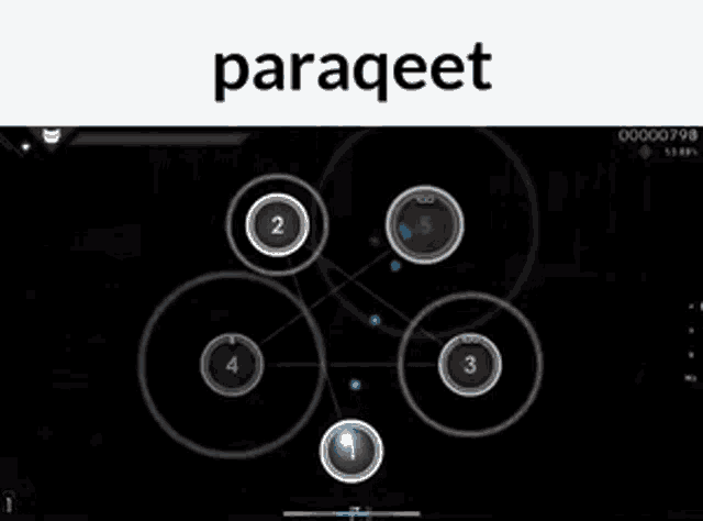 a screenshot of a video game with the word paraqeet on top .