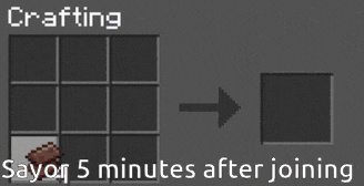 a screenshot of a minecraft game that says crafting