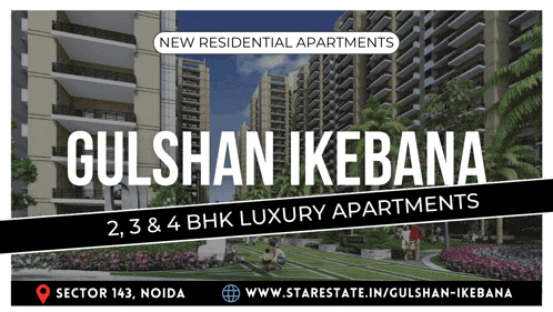 an advertisement for gulshan ikebana luxury apartments in sector 143 noida