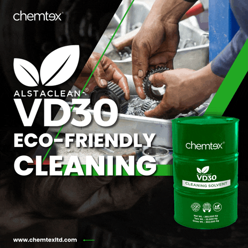 an advertisement for chemtex vd30 eco-friendly cleaning solvent