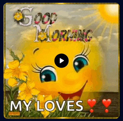 a smiley face with flowers and the words `` good morning my loves ''