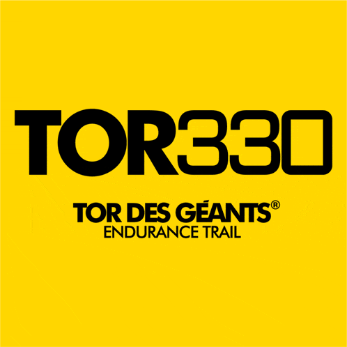 a yellow logo for tor330 tor des géants endurance trail