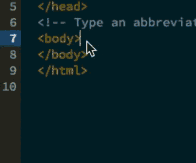 a screen shot of a program that says type an abbreviation on the top