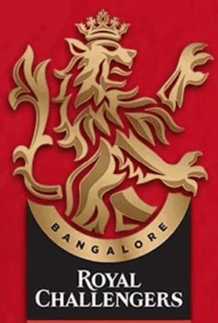 a logo for the royal challengers bangalore shows a lion with a crown on its head