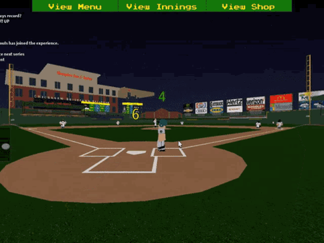 a baseball game is being played on a computer and the player is number 4