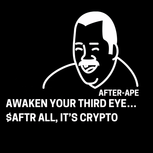 a black and white drawing of a man that says after ape awaken your third eye